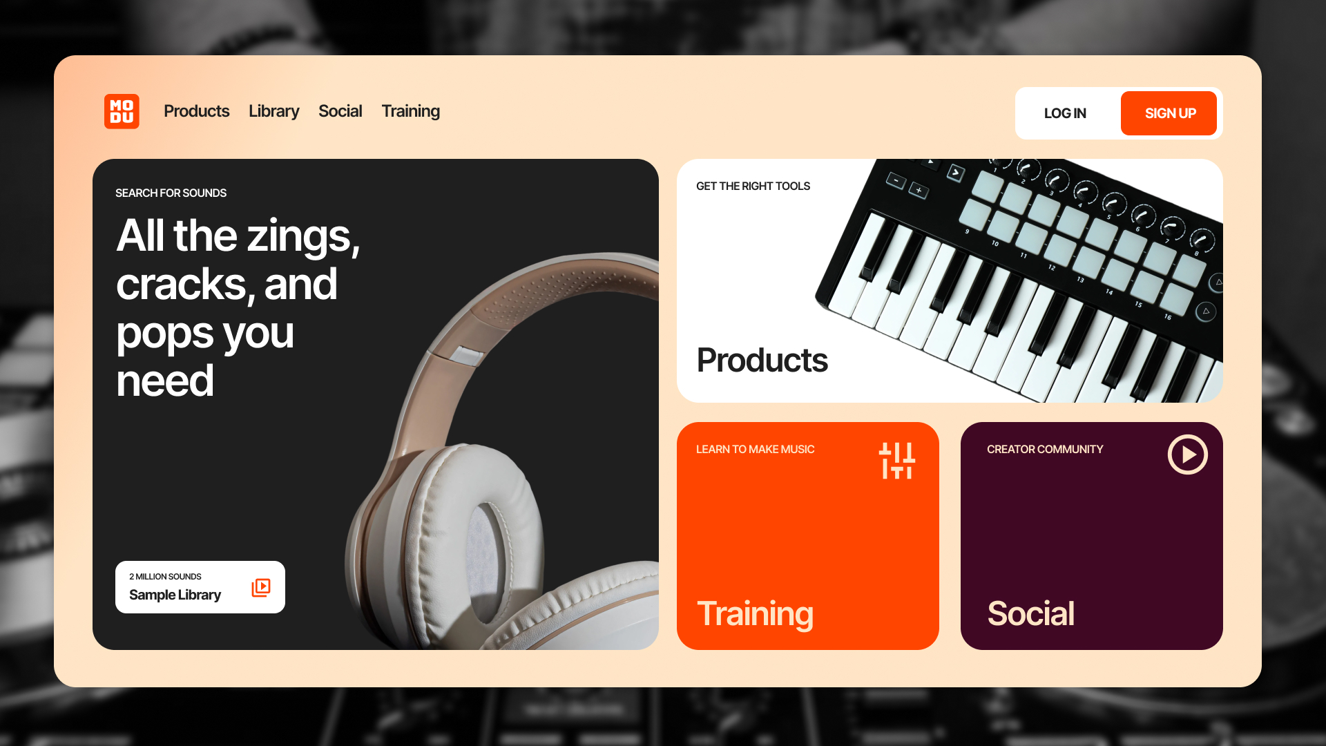 Modu website homepage concept art